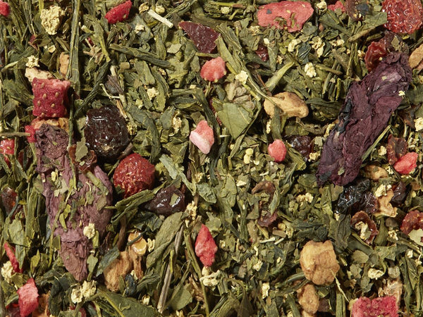 Sencha Erdbeer Holunder Mohnblüte